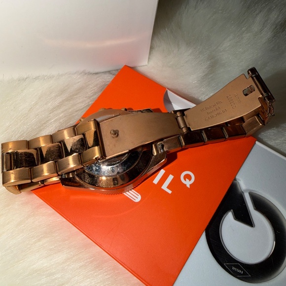 Fossil Q Hybrid Smart Watch Rose Gold Metallic Crystals Sparkly main image 5